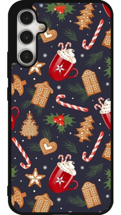 Coque Samsung Galaxy A34 5G - Silicone rigide noir Christmas 25 Pattern Gingerbread House