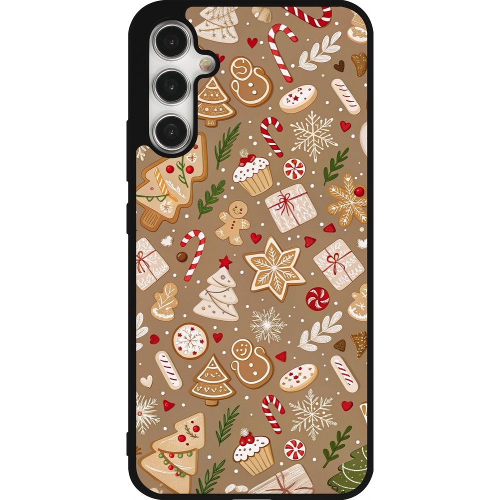 Coque Samsung Galaxy A34 5G - Silicone rigide noir Christmas 25 Pattern Ginger Cookie