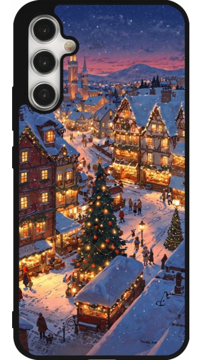 Coque Samsung Galaxy A34 5G - Silicone rigide noir Christmas 25 Xmas Village