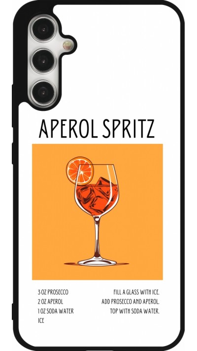 Coque Samsung Galaxy A34 5G - Silicone rigide noir Cocktail recette Aperol Spritz