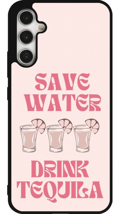Samsung Galaxy A34 5G Case Hülle - Silikon schwarz Cocktail Save Water Drink Tequila