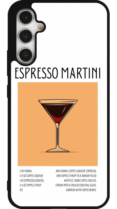 Coque Samsung Galaxy A34 5G - Silicone rigide noir Cocktail recette Espresso Martini