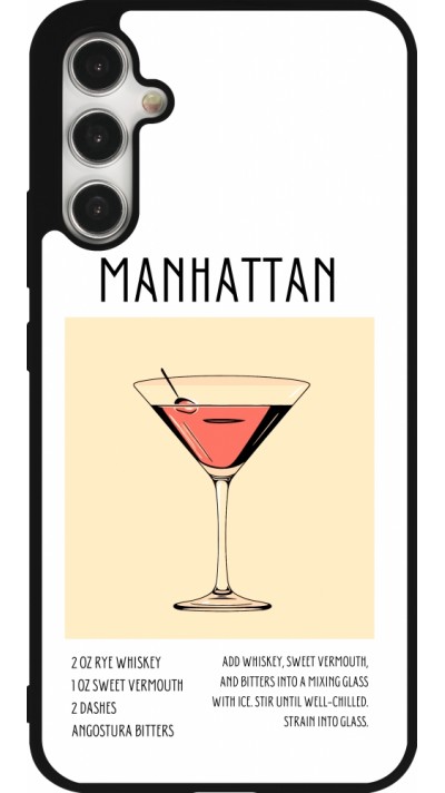 Coque Samsung Galaxy A34 5G - Silicone rigide noir Cocktail recette Manhattan