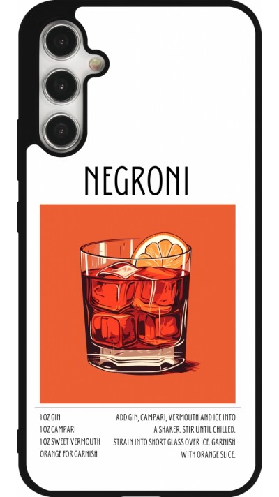 Samsung Galaxy A34 5G Case Hülle - Silikon schwarz Cocktail Rezept Negroni