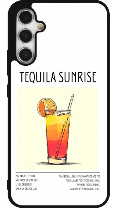 Samsung Galaxy A34 5G Case Hülle - Silikon schwarz Cocktail Rezept Tequila Sunrise