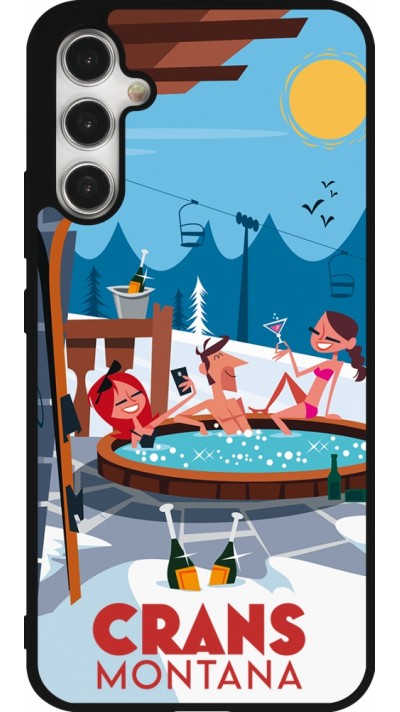 Samsung Galaxy A34 5G Case Hülle - Silikon schwarz Crans-Montana Mountain Jacuzzi