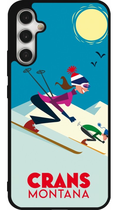 Coque Samsung Galaxy A34 5G - Silicone rigide noir Crans-Montana Ski Downhill