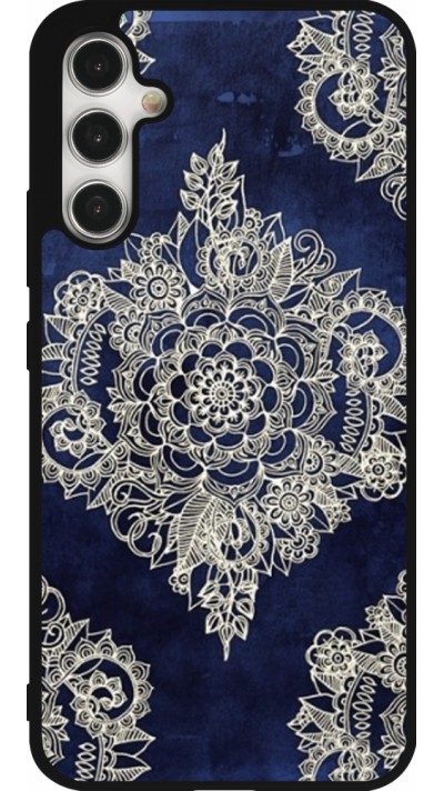 Coque Samsung Galaxy A34 5G - Silicone rigide noir Cream Flower Moroccan