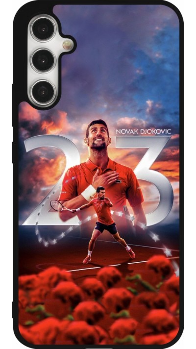 Samsung Galaxy A34 5G Case Hülle - Silikon schwarz Djokovic 23 Grand Slam
