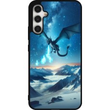 Coque Samsung Galaxy A34 5G - Silicone rigide noir Dragon nocturne montagne