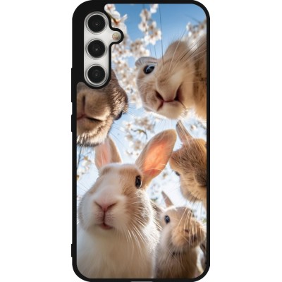 Coque Samsung Galaxy A34 5G - Silicone rigide noir Easter 2026 Rabbits