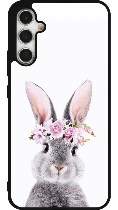 Samsung Galaxy A34 5G Case Hülle - Silikon schwarz Easter 2023 flower bunny