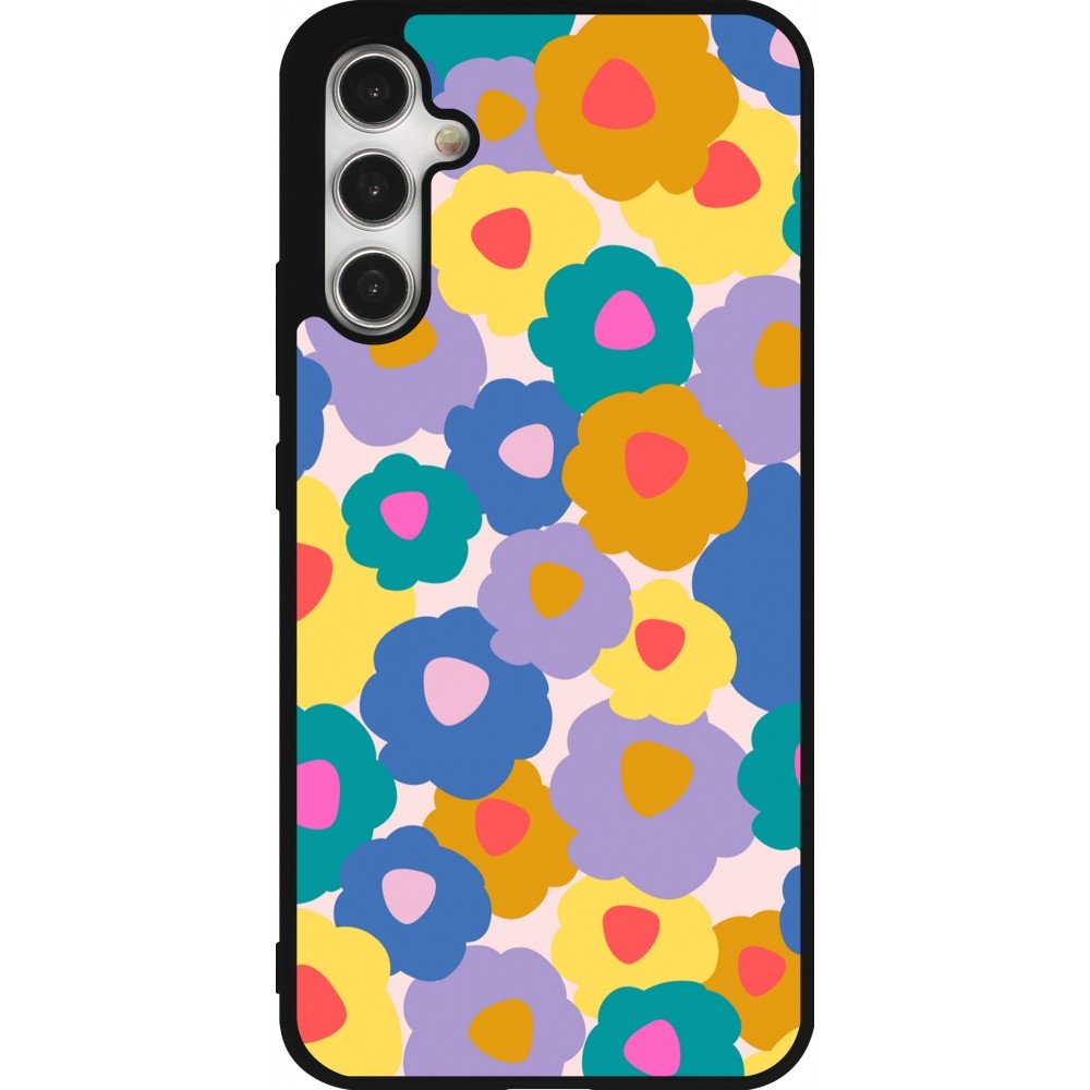 Samsung Galaxy A34 5G Case Hülle - Silikon schwarz Easter 2024 flower power