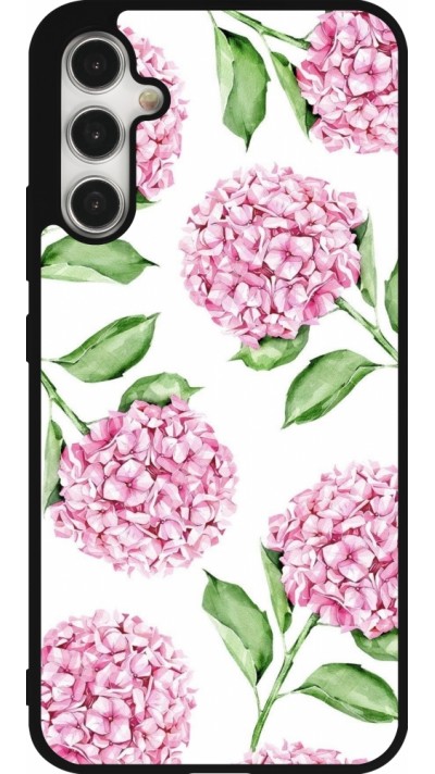 Samsung Galaxy A34 5G Case Hülle - Silikon schwarz Easter 2024 pink flowers