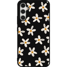 Samsung Galaxy A34 5G Case Hülle - Silikon schwarz Easter 2024 white on black flower