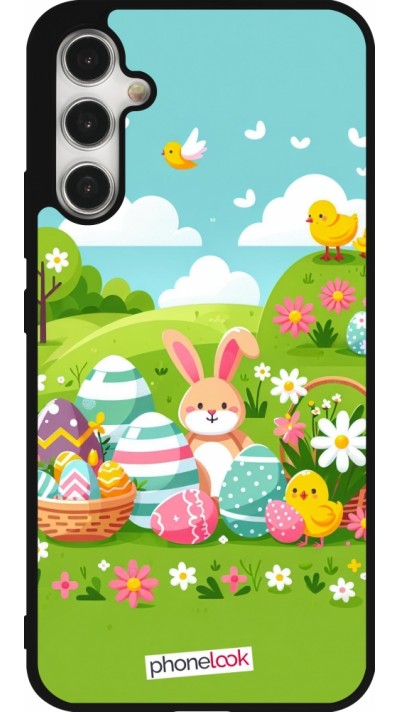 Coque Samsung Galaxy A34 5G - Silicone rigide noir Easter 2025 Green