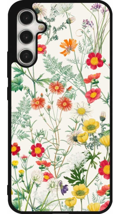 Samsung Galaxy A34 5G Case Hülle - Silikon schwarz Flora Botanical Wildlife