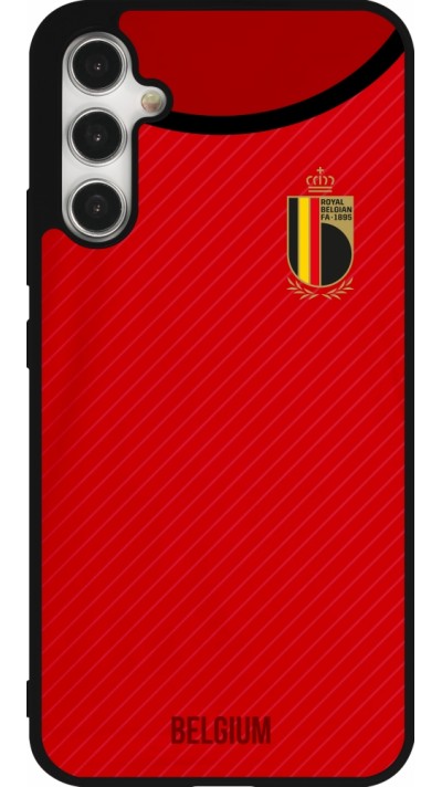 Coque Samsung Galaxy A34 5G - Silicone rigide noir Maillot de football Belgique 2022 personnalisable