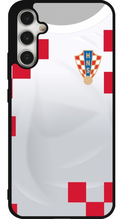 Coque Samsung Galaxy A34 5G - Silicone rigide noir Maillot de football Croatie 2022 personnalisable