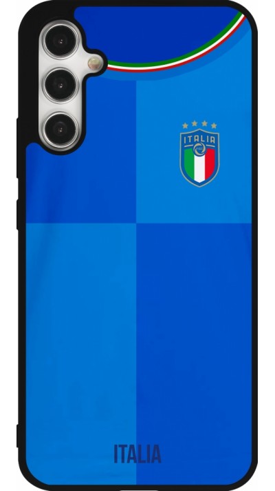 Coque Samsung Galaxy A34 5G - Silicone rigide noir Maillot de football Italie 2022 personnalisable