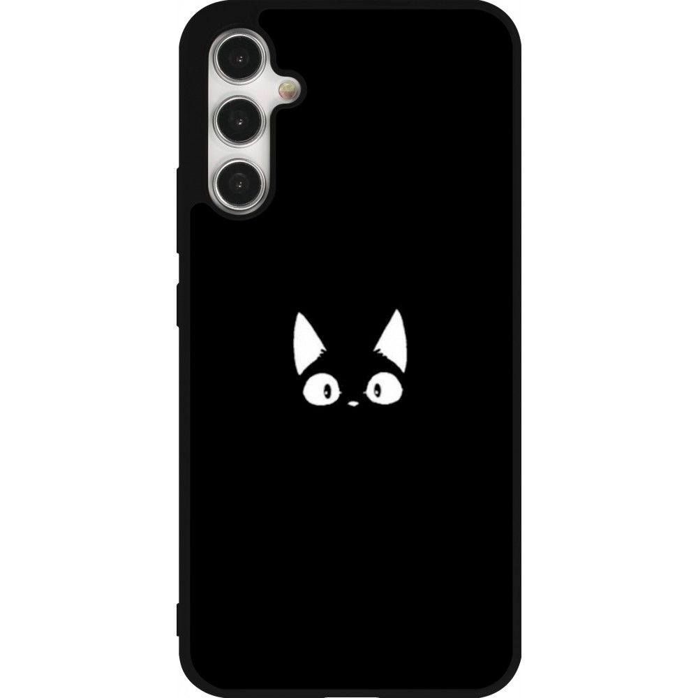 Samsung Galaxy A34 5G Case Hülle - Silikon schwarz Funny cat on black