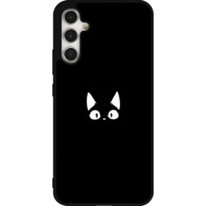 Samsung Galaxy A34 5G Case Hülle - Silikon schwarz Funny cat on black
