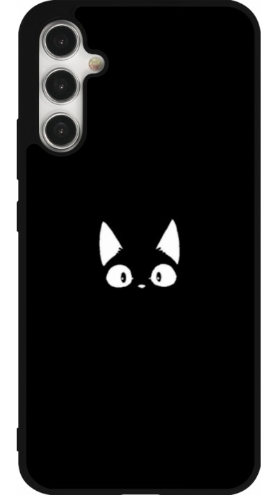 Coque Samsung Galaxy A34 5G - Silicone rigide noir Funny cat on black