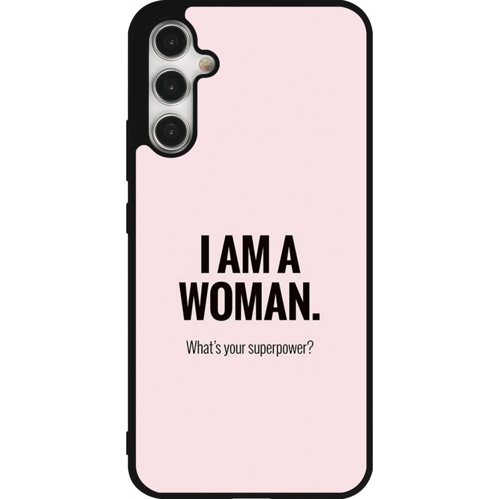Samsung Galaxy A34 5G Case Hülle - Silikon schwarz I am a woman