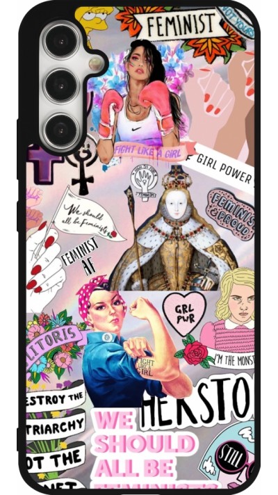 Coque Samsung Galaxy A34 5G - Silicone rigide noir Girl Power Collage