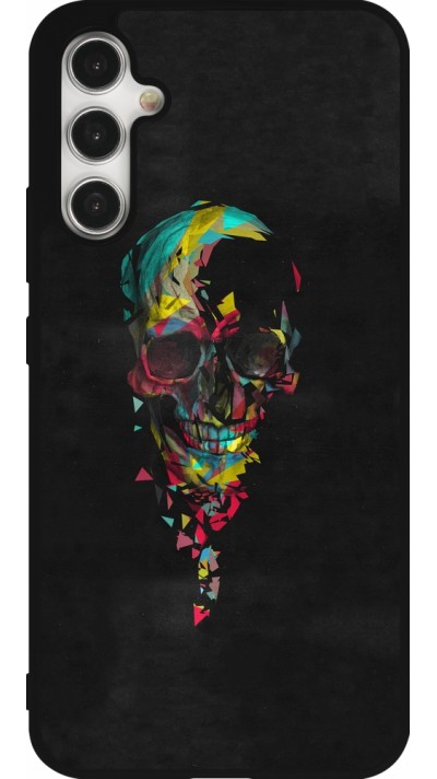 Samsung Galaxy A34 5G Case Hülle - Silikon schwarz Halloween 22 colored skull