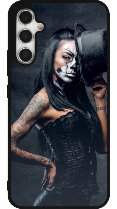 Coque Samsung Galaxy A34 5G - Silicone rigide noir Halloween 22 Tattooed Girl