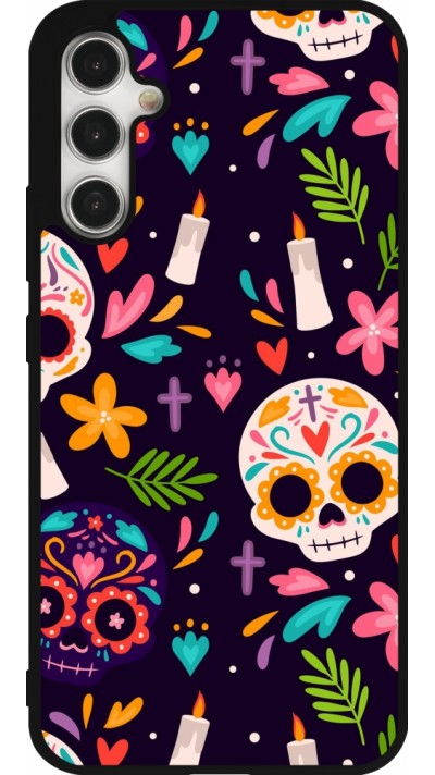 Coque Samsung Galaxy A34 5G - Silicone rigide noir Halloween 2023 mexican style
