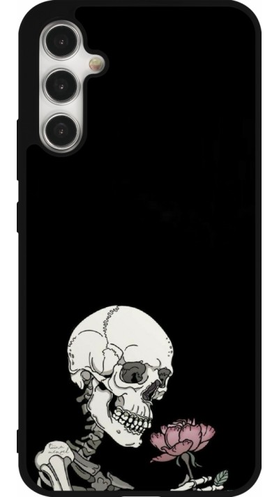 Samsung Galaxy A34 5G Case Hülle - Silikon schwarz Halloween 2023 rose and skeleton