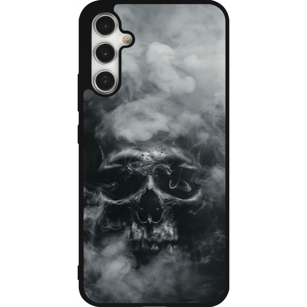 Samsung Galaxy A34 5G Case Hülle - Silikon schwarz Halloween 2024 smoky skull
