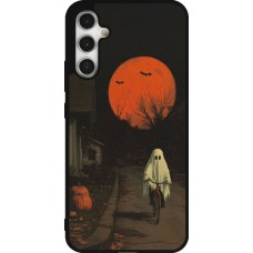 Samsung Galaxy A34 5G Case Hülle - Silikon schwarz Halloween 2025 Ghost on a bicycle