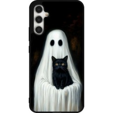 Samsung Galaxy A34 5G Case Hülle - Silikon schwarz Halloween 2025 Ghost with black cat