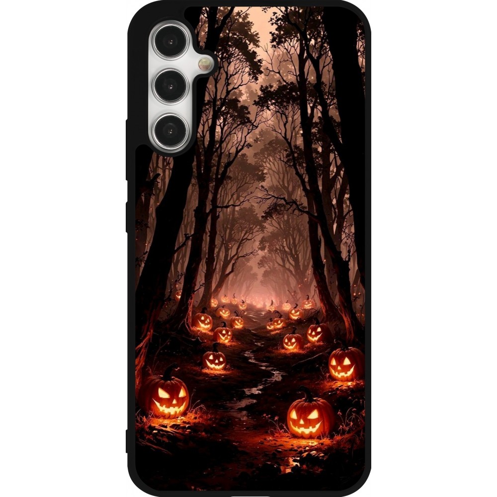 Samsung Galaxy A34 5G Case Hülle - Silikon schwarz Halloween 2025 Road of Terrifying Pumpkins