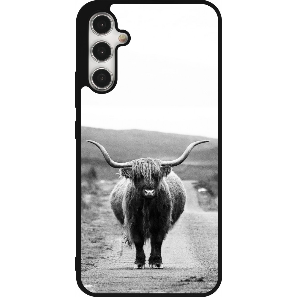 Samsung Galaxy A34 5G Case Hülle - Silikon schwarz Highland cattle