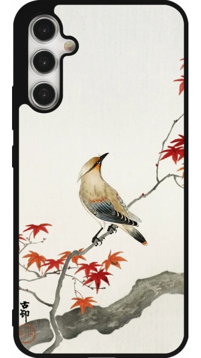 Coque Samsung Galaxy A34 5G - Silicone rigide noir Japanese Bird