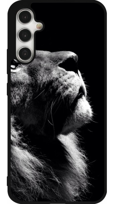 Coque Samsung Galaxy A34 5G - Silicone rigide noir Lion looking up
