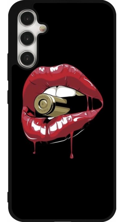 Samsung Galaxy A34 5G Case Hülle - Silikon schwarz Lips bullet