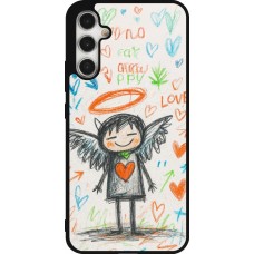 Coque Samsung Galaxy A34 5G - Silicone rigide noir Little Angel Sketch Love