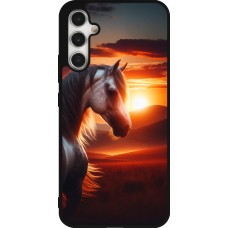Coque Samsung Galaxy A34 5G - Silicone rigide noir Majestic Sunset Horse