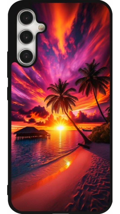 Samsung Galaxy A34 5G Case Hülle - Silikon schwarz Malediven Abenddämmerung Glückseligkeit