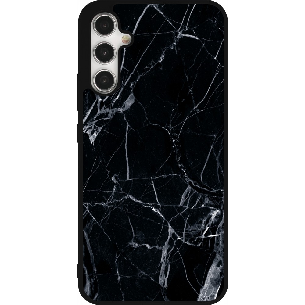 Samsung Galaxy A34 5G Case Hülle - Silikon schwarz Marble Black 01