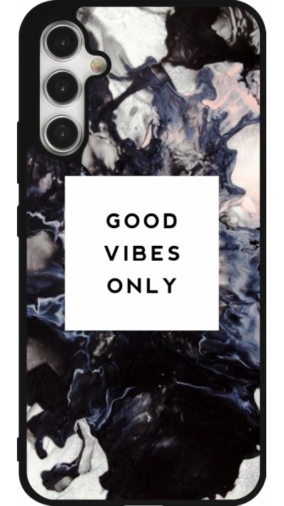 Coque Samsung Galaxy A34 5G - Silicone rigide noir Marble Good Vibes Only
