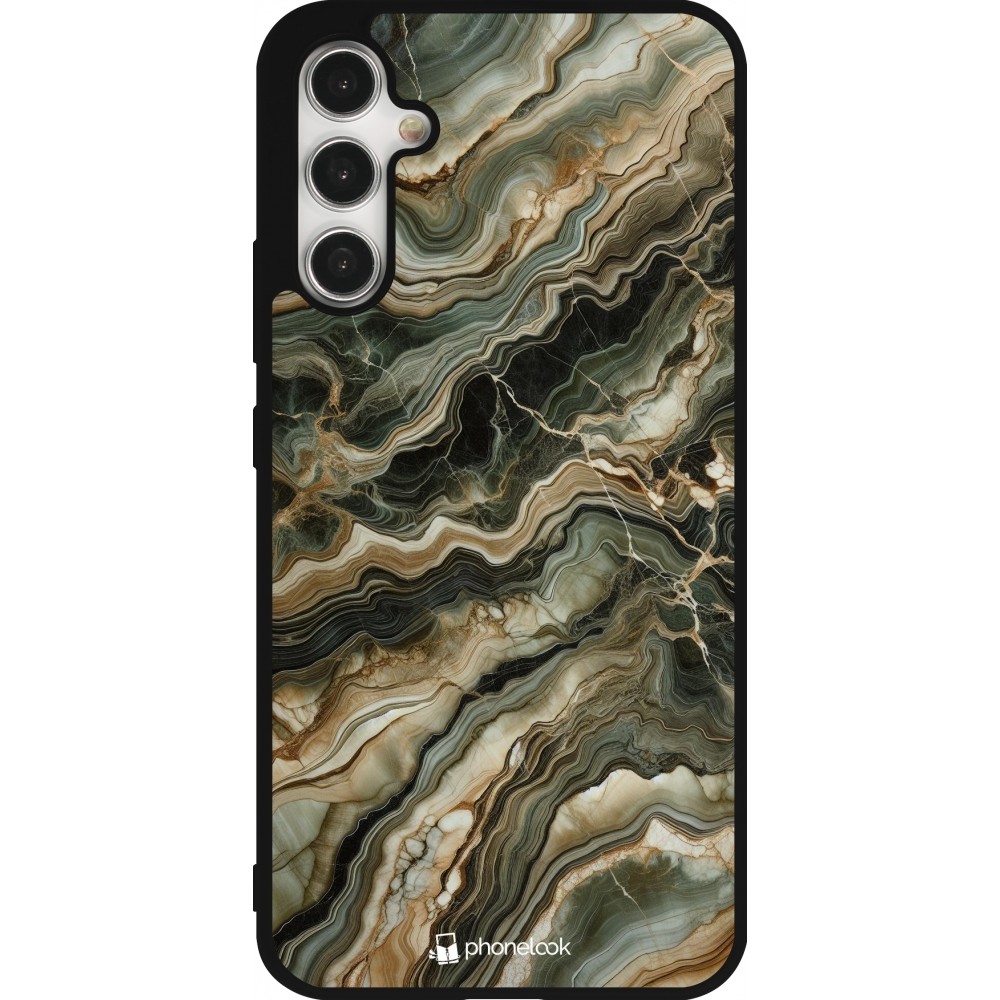 Samsung Galaxy A34 5G Case Hülle - Silikon schwarz Oliv Marmor