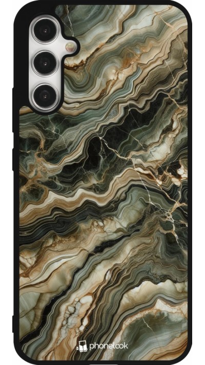 Samsung Galaxy A34 5G Case Hülle - Silikon schwarz Oliv Marmor
