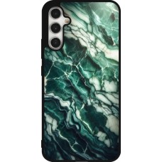Coque Samsung Galaxy A34 5G - Silicone rigide noir Marbre vert majestueux