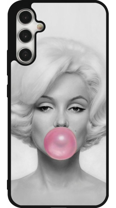 Coque Samsung Galaxy A34 5G - Silicone rigide noir Marilyn Bubble